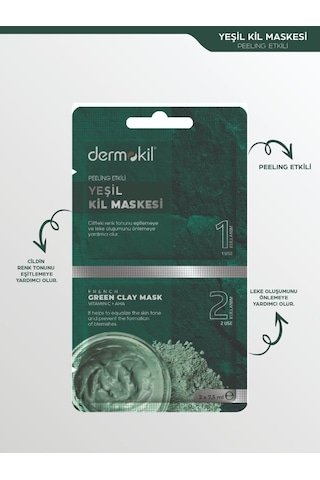 Dermokil Peeling Etkili Yeşil Kil Maskesi 15 ML