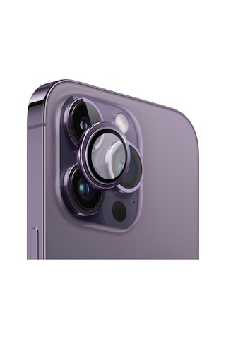 Safeus Safir Temperli Kamera Lens Koruyucu Apple Uyumlu iPhone 14 Pro Max Ve İle Derin Mor