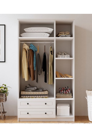 Rabi Mobilya İzel Country 3 Kapaklı 2 Çekmeceli Gardırop