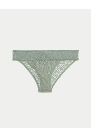 Marks & Spencer Dantel Detaylı Brazilian Tipi Külot T61006232B Açık Haki
