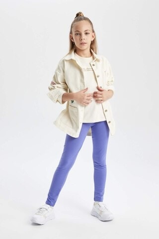 DeFacto Kız Çocuk Tayt B7786A8NSPR320 Mor