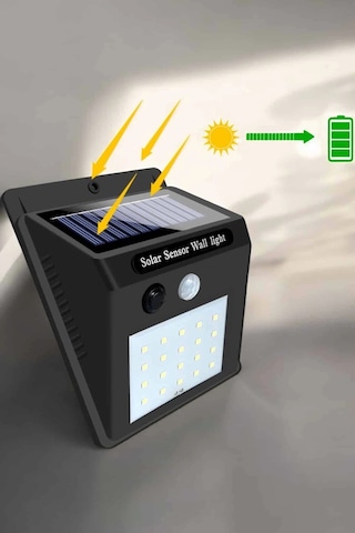 Buğz Güneş Enerjili Bahçe Lambası Solar Gece Aydınlatma Sensörlü Lamba