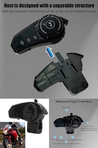 Wifi Ve 1080p Kameralı Su Geçirmez Motosiklet Kaskı İçin Bluetooth İntercom Kulaklığı