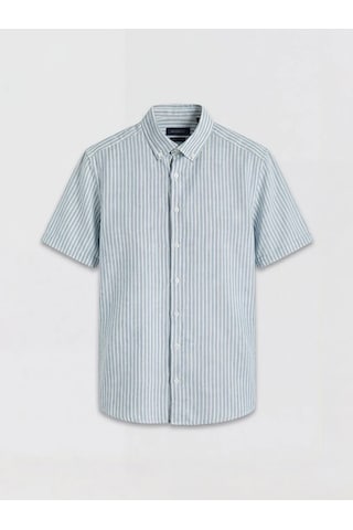 Lc Waikiki Mavi Regular Fit Çizgili Dokulu Erkek Gömlek