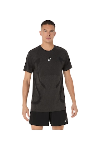 Asics Road Seamless Ss Top Erkek Siyah Beyaz Tshirt 2011d355-001 Siyah - Beyaz