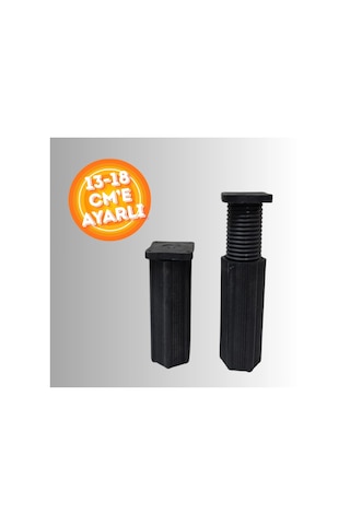 13-18 Cm'e Ayarlanabilir Destek Ayağı Orta Ayak Yükseltilebilir Koltuk Mobilya Orta Ayağı Siyah