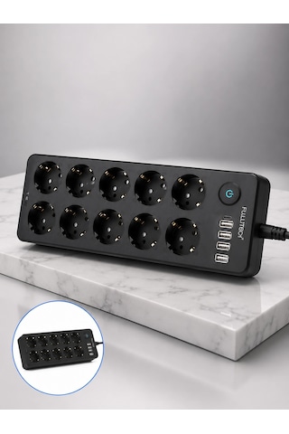 Akım Korumalı 10'lu Çoklu Priz Usb-a Ve Type-c Şarj Çıkışlı Normal
