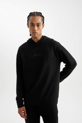 DeFactoFit Standart Fit Kapüşonlu Baskılı Sporcu Sweatshirt D6826AX24AUBK81