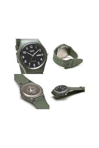 Q&Q QCG21208 Haki Rakamlı Su Geçirmez Çift Takvimli Kol Saati