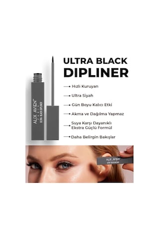 Alix Avien Uzun Süre Kalıcı Suya Dayanıklı Yoğun Pigmentli Keçe Uçlu Siyah Likit Eyeliner Ultra Black Dipliner