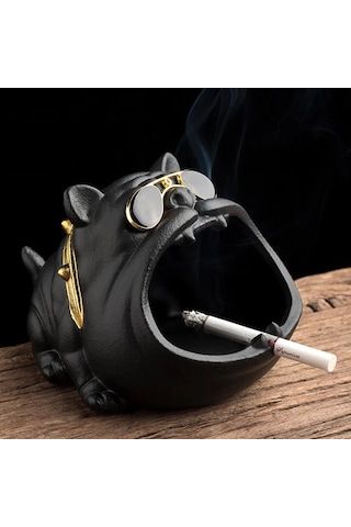 Bulldog Figürlü Porselen Küllük