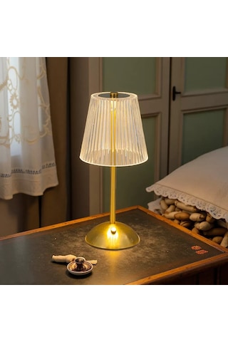 Mien Dokunmatik Şarjlı Masa Lambası Modern Şık Tasarım 30 Cm Altın