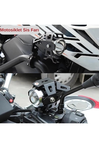 Motosiklet Sis Farı Cree U5 Led Mercekli Su Geçirmez 3 Mod Aydınlatma