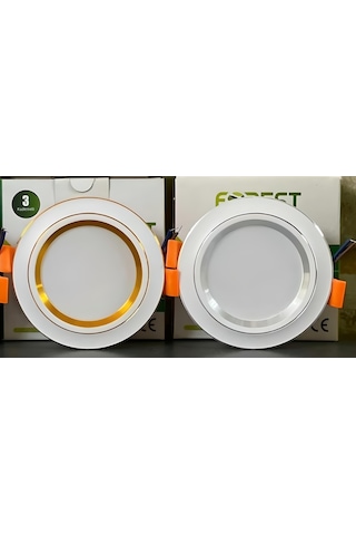 7W Üç Renk Smd Led Downlıght Spot- Beyaz Krom Kasa