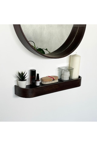 Ahşap Doğal Masif Duvar Rafı Ceviz