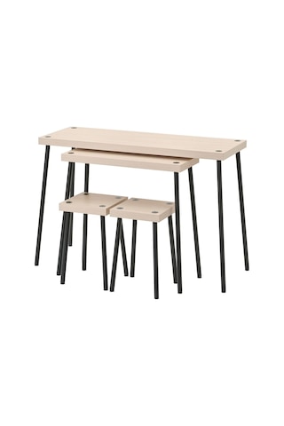 Mutfak Masası Takımı, Huş-siyah, 2 Tabureli siyah