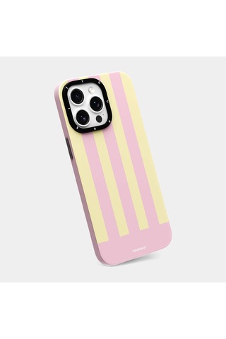 Apple Uyumlu iPhone 14 Pro Kılıf Magsafe Şarj Özellikli Youngkit Striped Piano Keys Serisi Kapak Pembe