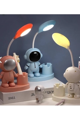 Led Astronot Masa Lambası Ve Kalemlik Çok Renkli
