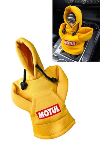Motul Tasarım Hoodie Vites Topuzu Kılıfı - Universal Sweatshirt Model Vites Aksesuarı Sarı