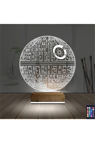 Luvivia Death Star Ölüm Yıldızı 3d Lamba - Masa Gece Lambası Şeffaf