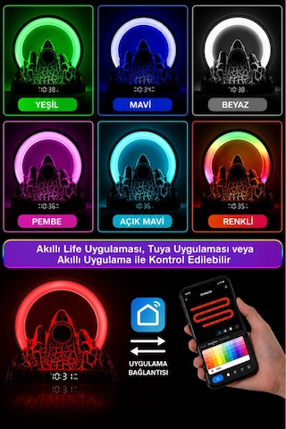 Jrl Nl20 Akıllı Volkanik Lambası - Bluetooth Hoparlör, Uygulama Kontrollü Rgb Gece Lambası Ve Çalar
