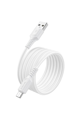 Borofone Bx116 1m 2.4a Usb'den Micro Usb'ye Belirli Şarj Veri Kablosu Beyaz