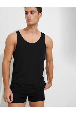 Koton Basic Atlet U Yaka Pamuklu Kolsuz Siyah 4wlm20003mk 4WLM20003MK999 Siyah