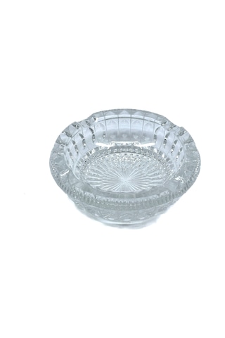 Kristal Kesme Cam Küllük, Klasik Yuvarlak Tasarım, Ofis Ve Ev Dekorasyonu İçin Şık Kül Tablası, Dayanıklı Kalın Cam, 14 Cm