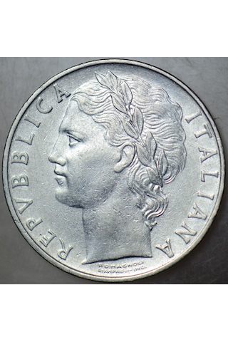 İtalya 100 Liret 1955 Basıldığı İlk Tarih-en Nadir Tarih. Tanrıça Minerva Görselli.