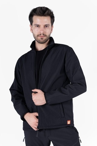 Dik Yaka Cepli Softshell Mont Siyah
