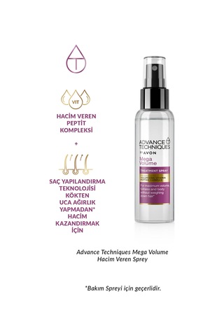 Avon Advance Techniques Mega Volume Hacim Veren Saç Spreyi 3 x 100 ML