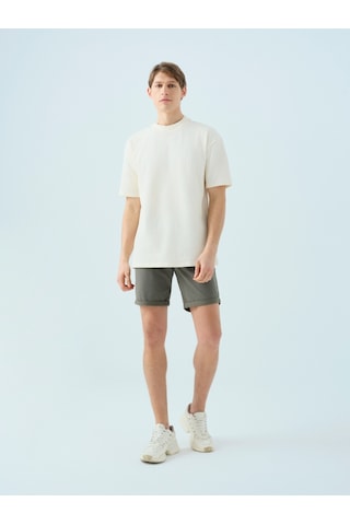 Oversize Fit Erkek Tshirt K.kol Ekru