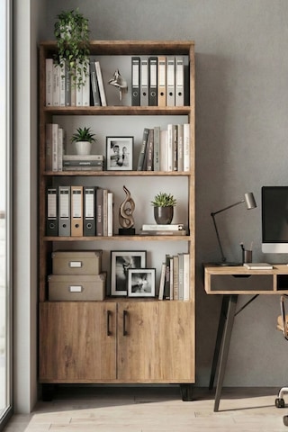 Çok Amaçlı Kitaplık Suntalam Kahverengi 75x190 Çok Renkli