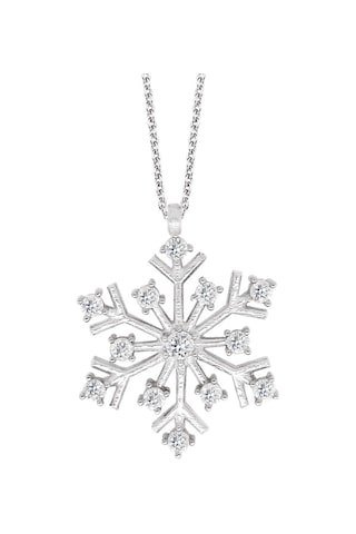Gümüş Beyaz Taş Kar Tanesi Kolye G784Klr2 Altınsepeti