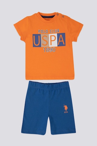 U.S. Polo Assn. Turuncu Erkek Bebek 2'li T-Shirt Takım Turuncu
