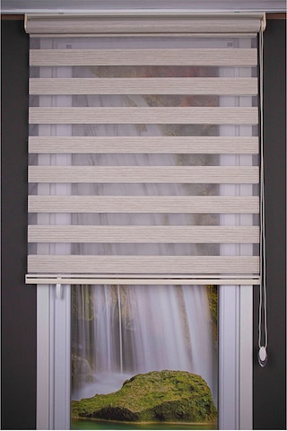 Oba Perde Bambu Pileli Zebra Perde Beyaz 120 x 190