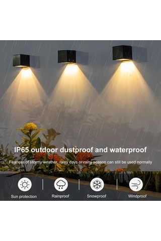 Ebitda Yaozixa Güneş Enerjili Duvar Lambası - Su Geçirmez Açık Hava Işıkları, Ev Ve Bahçe İçin Mükemmel Lamba