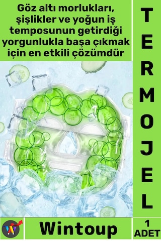 Termojel Göz Bakım Terapi Maskesi Soğuk Sıcak Kullanım Rahatlatıcı Jel Ped Salatalık Desen Termojel