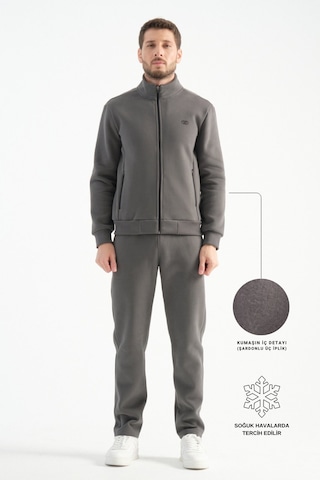 Shooter Sportswear Shooter Deluxe Kışlık Erkek Eşofman Takımı Dikiş Detaylı Regular Kalıp Füme