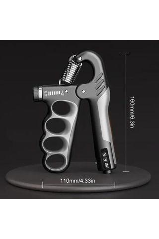 Valkyrie Sayaçlı Ergonomik 5-100kg El Yayı Bilek Güçlendirici Fitness Egzersiz Spor Aleti Sayaçlı Xl Boy Gi Gri