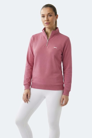 Slazenger Maxıs I Kadın Dik Yaka Fermuarlı Pembe Sweatshırt Pembe