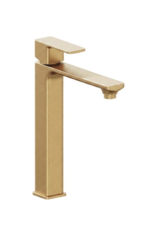 Adell Bloc Uzun Lavabo Bataryası Mat Altın Fırçalı Brushed Gold Modern Lavabo Musluğu 159401518 Altın - Gold