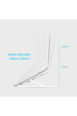 Geeroyoo Laptop Standı Ergonomik 6 Seviye Ayarli Soğutma Tabanı Boyun Ağrısı Azaltıcı Siyah Abs-alüminyum Siyah