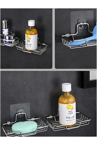 Yapışkanlı Banyo Mutfak Eşya Taşıma Raf Askılığı 5 Adet -al4269 Şeffaf