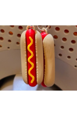 Sosisli Sandviç Hot Dog Küpe Çifti - Hardallı Ve Gerçekçi Tasarımlı Eğlenceli Aksesuar Kırmızı