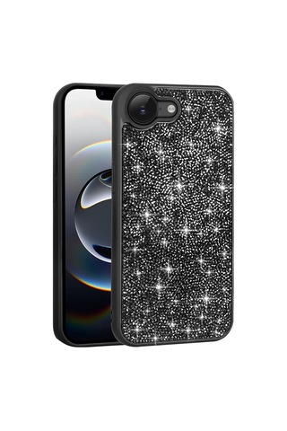 Apple iPhone Uyumlu, 17e Kılıf Parlak Taşlı Tasarım Zore Pırlanta Kapak - Gold