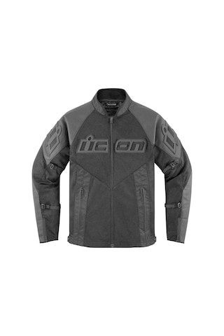 Icon Mesh Af Lthr Korumalı File Motosiklet Montu Siyah Siyah