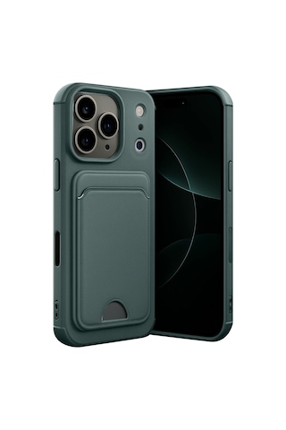Newface - 112 - Apple Apple iPhone Uyumlu 17 Pro Max Kelvin Kartvizitli Silikon - - Myceshop - Koyu Yeşil