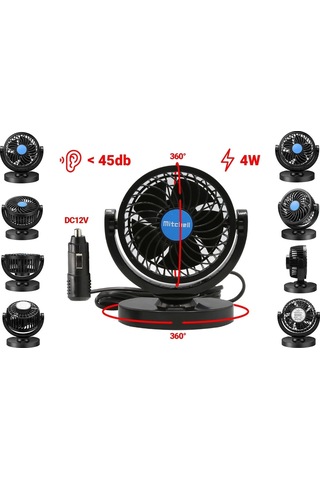 Mitchell Hx-t305 12v 4 İnç Hızkı Turbo Gibi Araç Fanı Araç Vantilatör Serinliğin Yeni Adı