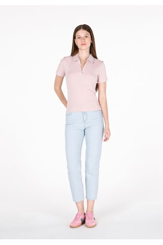 Colin's Colins Slim Fit Polo Yaka Düz Kadın Pembe Kısa Kol Tişört Cl1073834 Cl1073834 Q1.v2 Pın Pembe